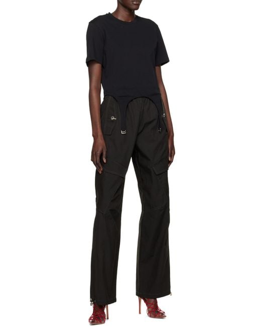 Dion Lee Black Short-Sleeved Garter T-Shirt for men