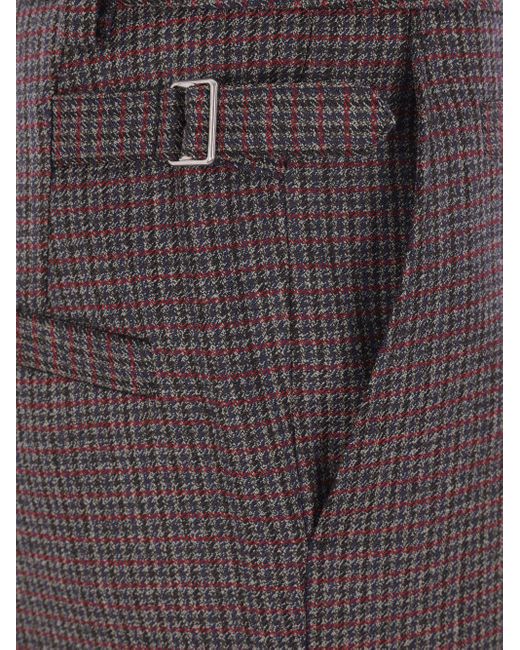 NAMACHEKO Gray Houndstooth Tailored Pants for men