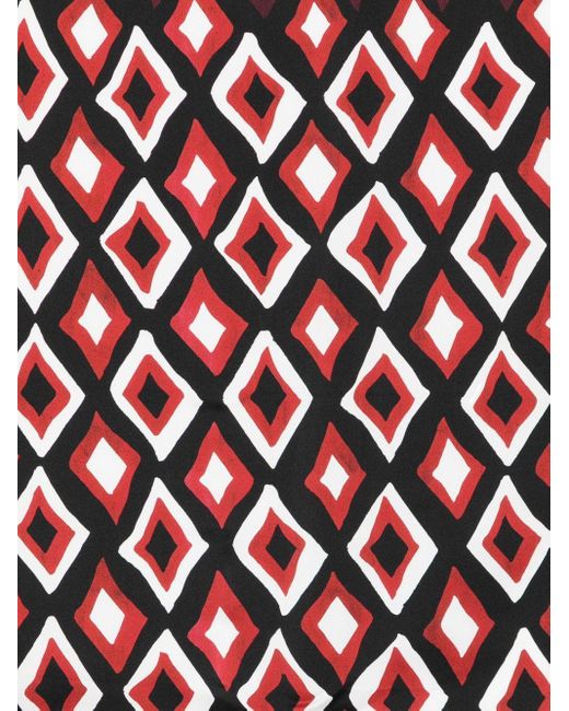 Lanvin Black Diamond-Pattern Silk Scarf