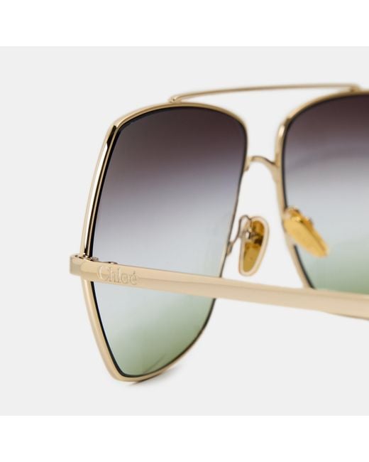 Chloé Metallic Golden Sunglasses