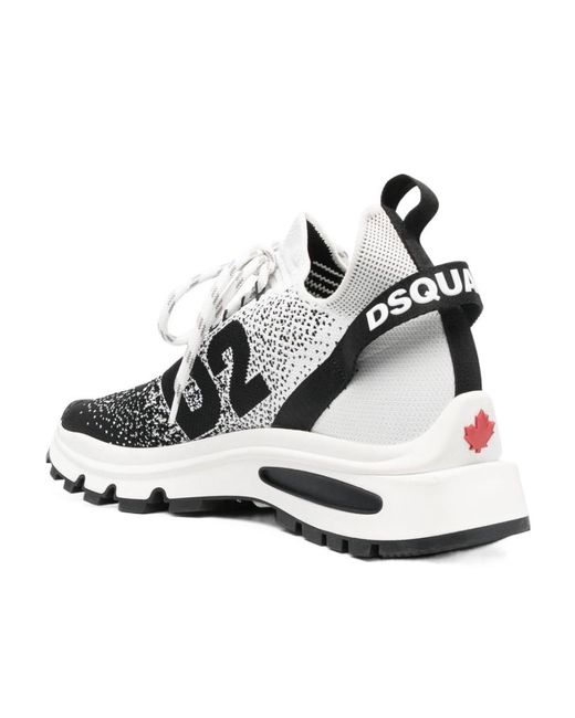 DSquared² White Run Ds2 Low-Top Lace-Up Sneakers for men