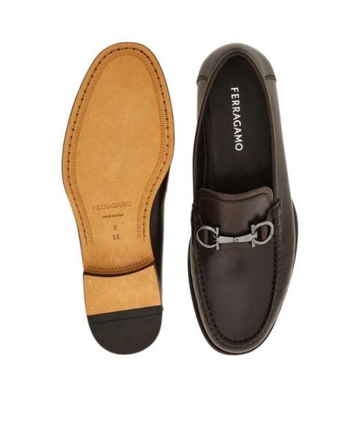 Ferragamo Black Gancini Buckle Loafers for men