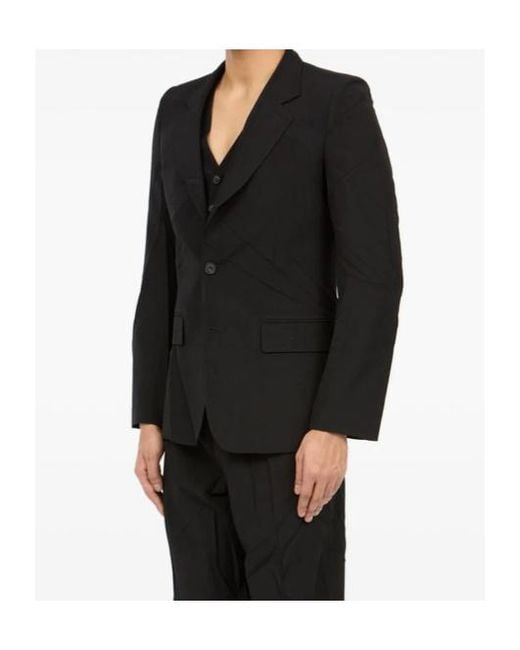 MM6 by Maison Margiela Black Single-Breasted Blazer for men