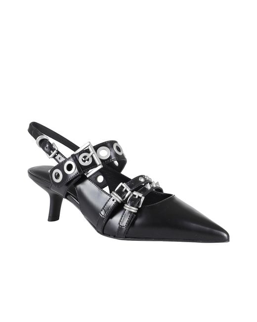 Ash Black Pointed High Heel Sandals