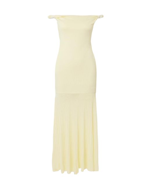 Sir Yellow Off-Shoulder Knotted Dress