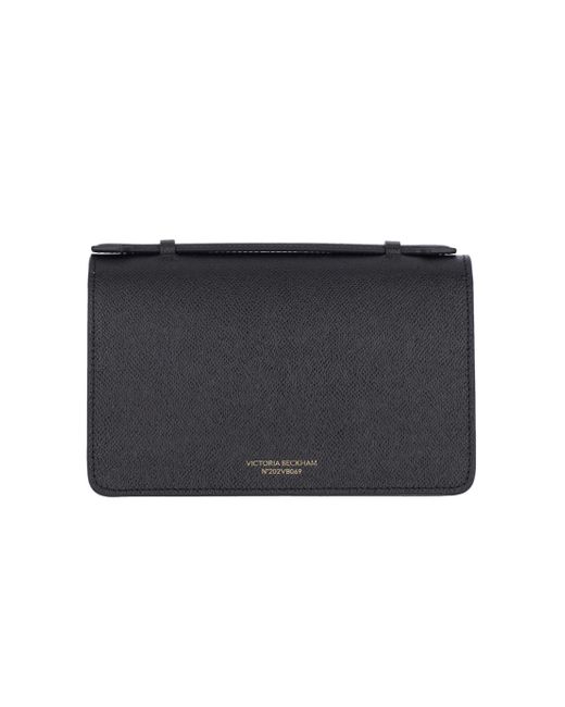 Victoria Beckham Black Logo Plaque Mini Top Handle Bag