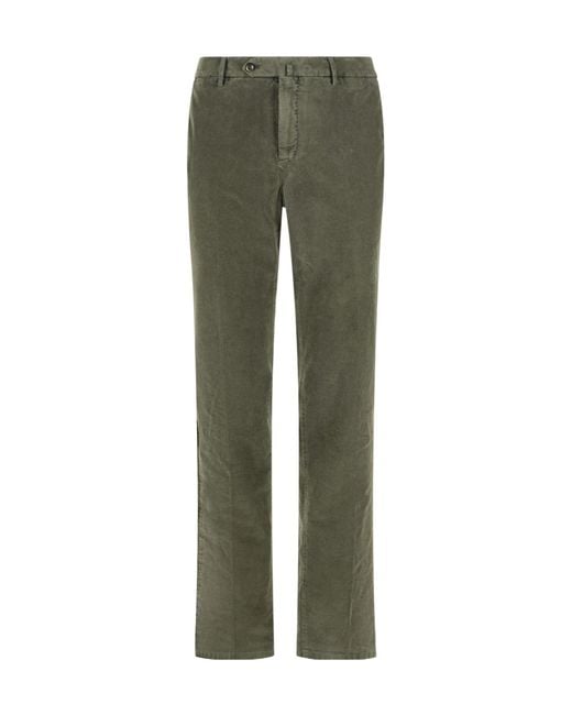 PT01 Green Casual Pants With Belt Loops for men