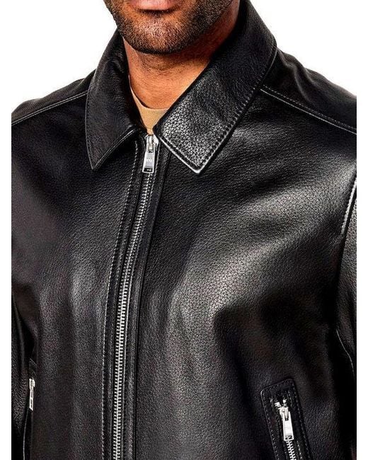 Boss Black Leather Jacket for men