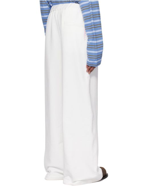 Marni White Jersey Track Pants for men