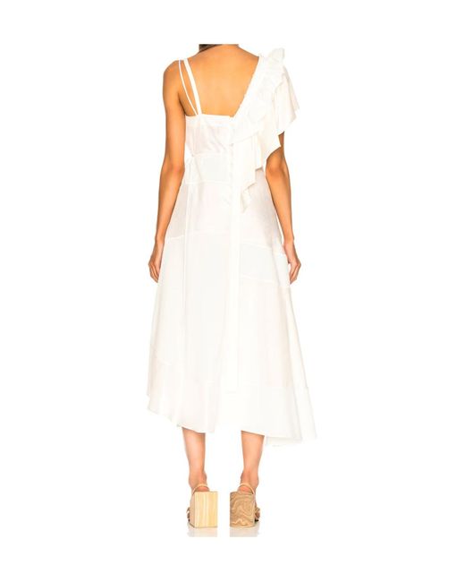 Loewe White Solid Color Dress
