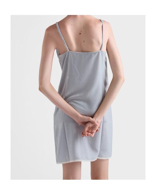 prada grey dress Prada // Grey & White Floral Crocheted Dress  VSP Consignment