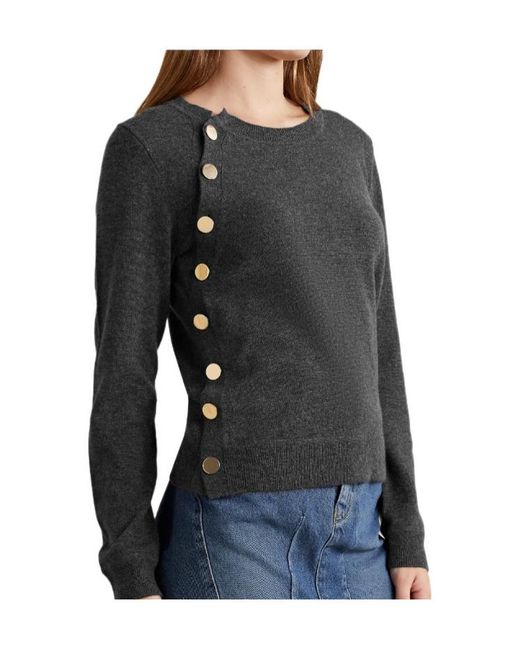 Altuzarra Black Button-Trimmed Cashmere Sweater