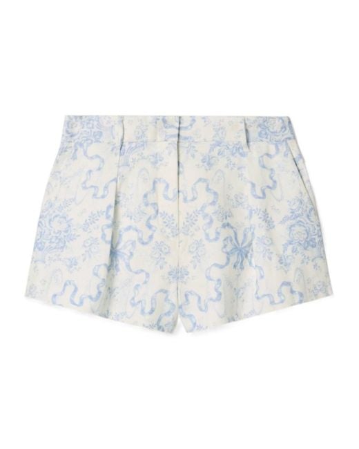 LoveShackFancy White Printed Shorts
