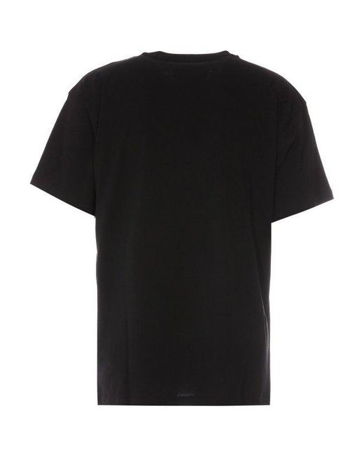 Moschino Black Cotton Logo-Print T-Shirt for men