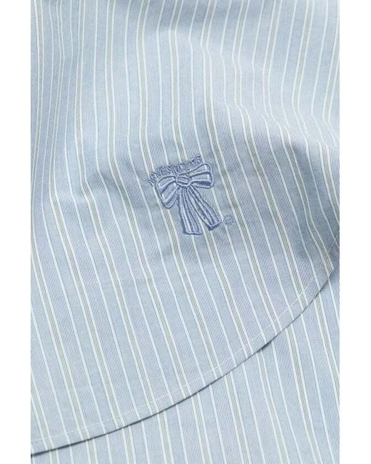 Acne Blue Striped Button-Up Shirt
