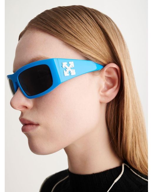 Off-White c/o Virgil Abloh Blue Joseph Rectangular Frame Sunglasses for men