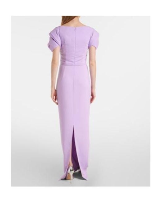 Oscar de la Renta Purple Rosette Gown