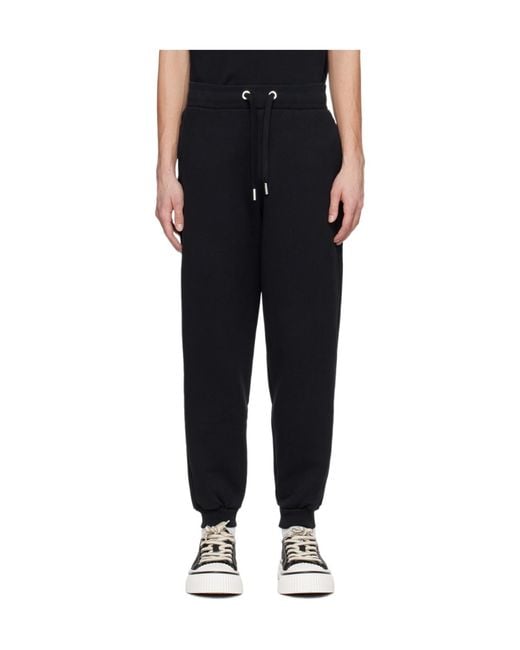 AMI Black Ami De Coeur Embroidered Drawstring Track Sweatpants for men