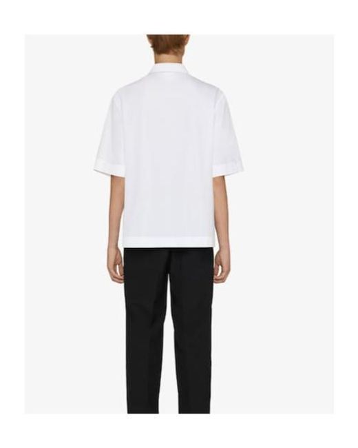 Givenchy White Logo Printed Short-Sleeved Shirt for men