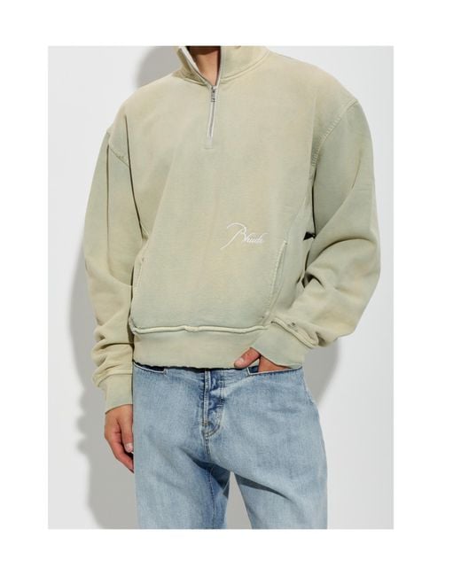Rhude Green Long-Sleeve Sweatshirt for men