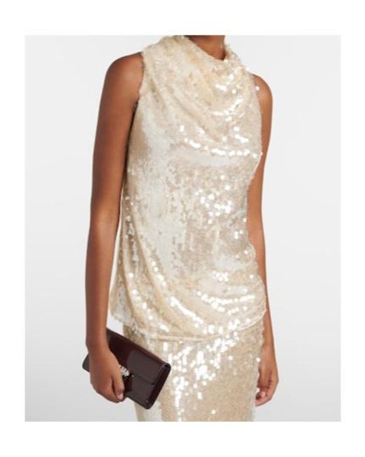 Altuzarra Natural Sequined Top
