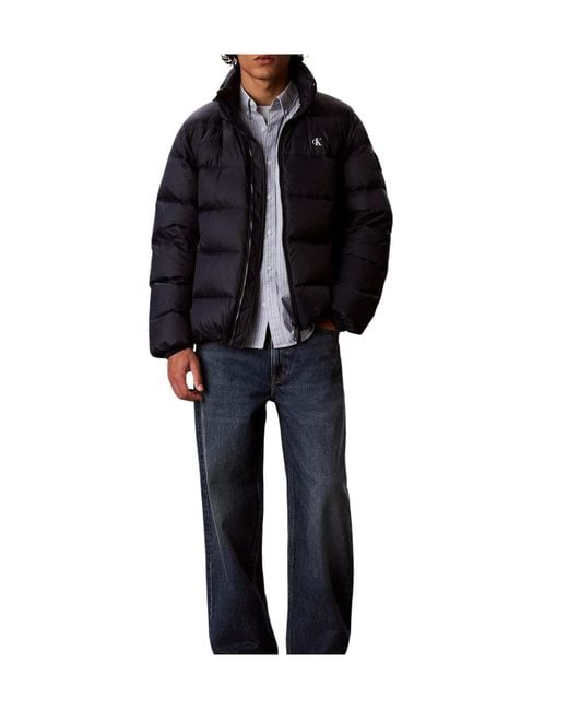 Calvin Klein Blue Relaxed Nylon Puffer Jacket for men