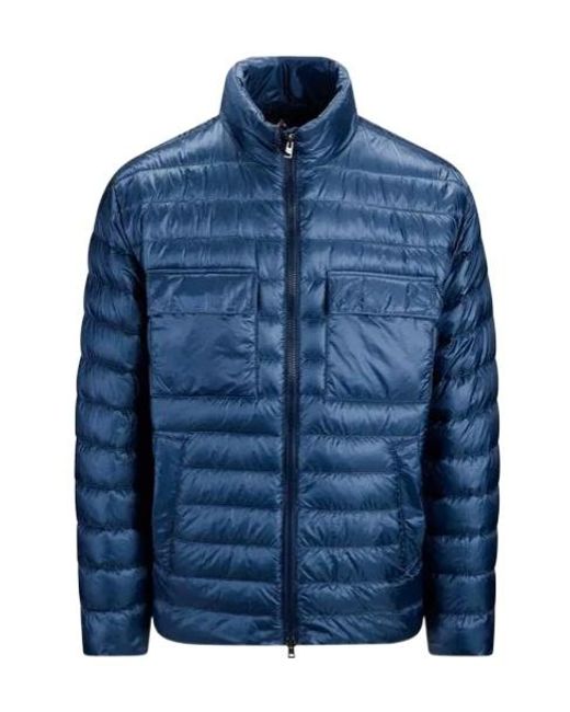 Herno Blue Long-Sleeved Down Jacket for men