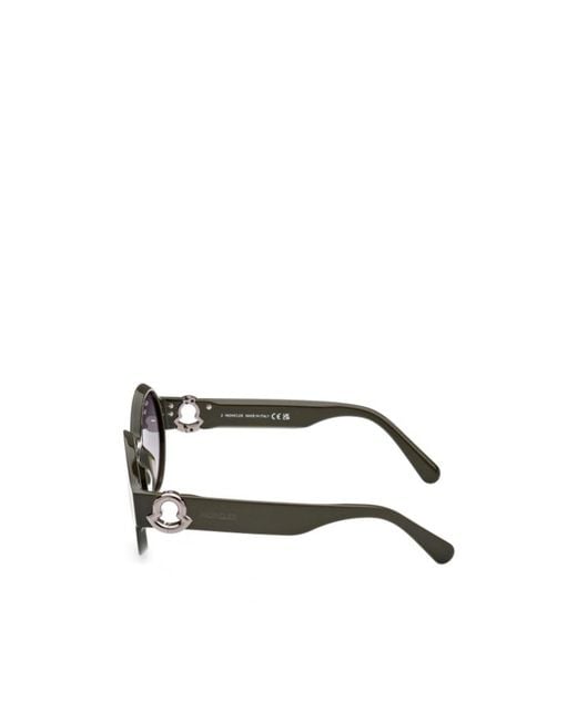 Moncler White Eyewear Round Frame Sunglasses
