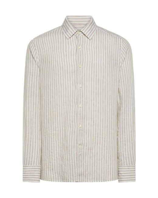 Seventy White Striped Linen Shirt for men
