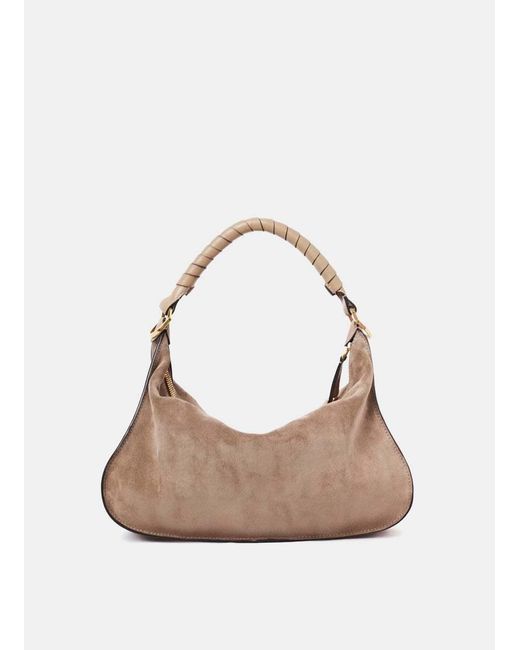 Chloé Brown Small Marcie Suede Shoulder Bag