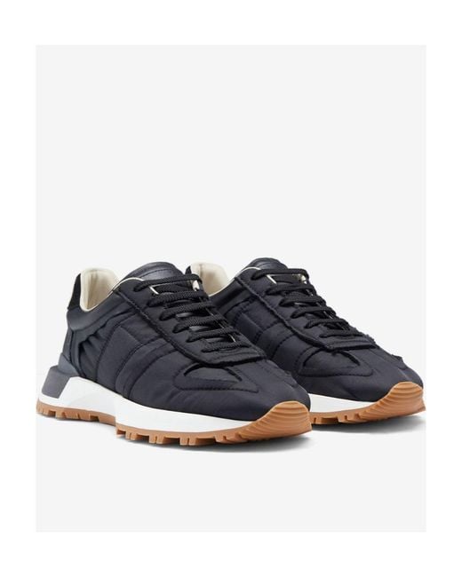 Maison Margiela Blue Retro Lace-Up Sneakers