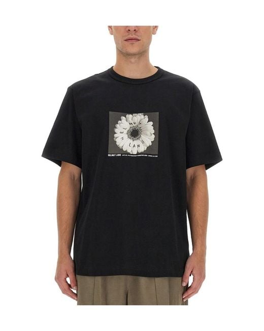 Helmut Lang Black Photograph-Print Cotton T-Shirt for men