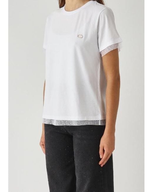 Twinset Blue Short-Sleeved Crewneck T-Shirt
