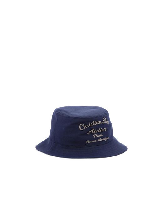 Dior Blue 'Christian Atelier' Bucket Hat for men