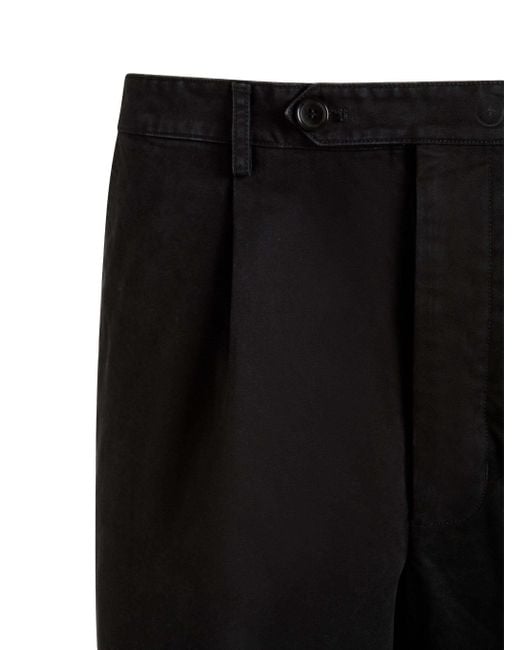 Bally Black Tapered-Leg Pleated Chino Trousers for men