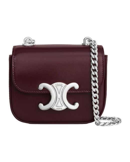 Céline Red Mini Chain Claude