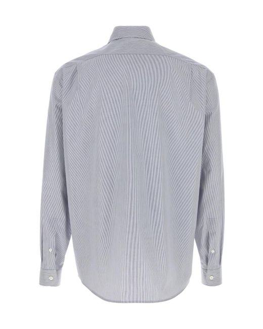 The Row Blue Embroidered Poplin Pompeo Shirt for men