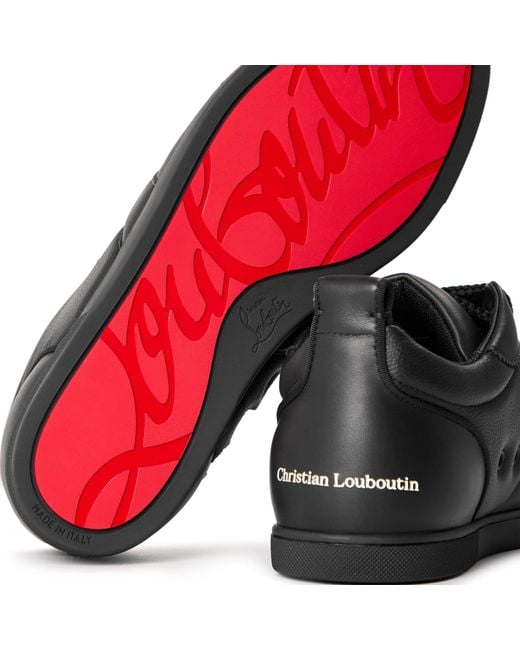 Christian Louboutin Black Solid Color Low Top Trainers for men