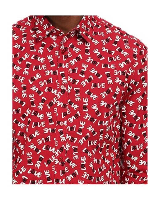 Moschino Red Printed Shirt for men