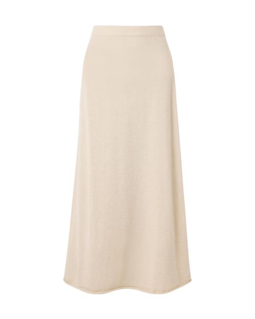 The Elder Statesman Natural Cashmere Long Skirt