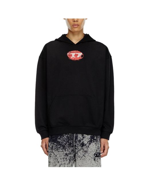 DIESEL Black Boxt-Hood-K3 Water Effect Hoodie for men