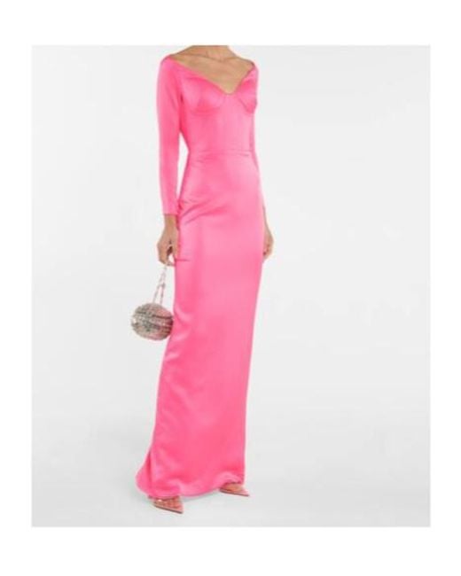 Alex Perry Pink Merrit Off-Shoulder Maxi Dress