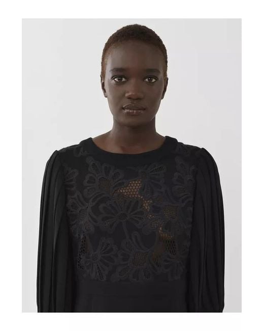 See By Chloé Black See By Chloé Laced Crepe Mini Dress