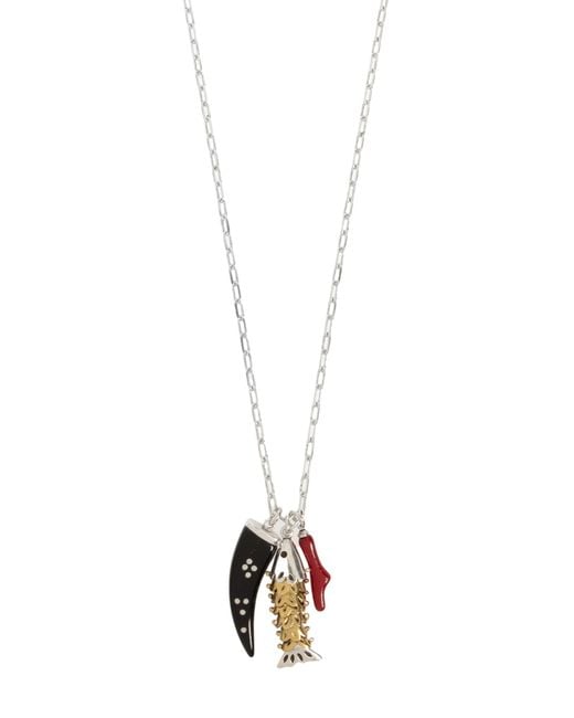 Isabel Marant White Pendant Detailed Chain Linked Necklace for men