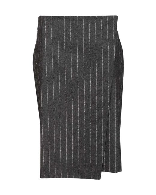 Loulou de Saison Gray Mason Knee Length Wrap Skirt