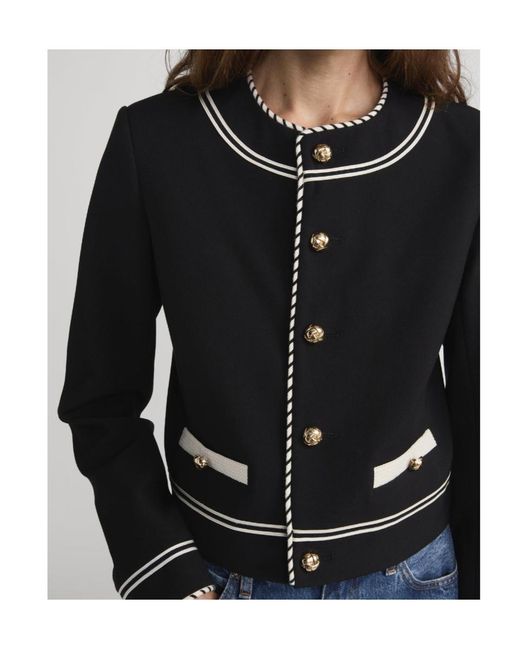 FRAME Black Button Embellished Jacket