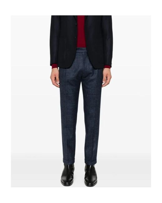 Berwich Blue Retrotd Relaxed Fit Pants for men