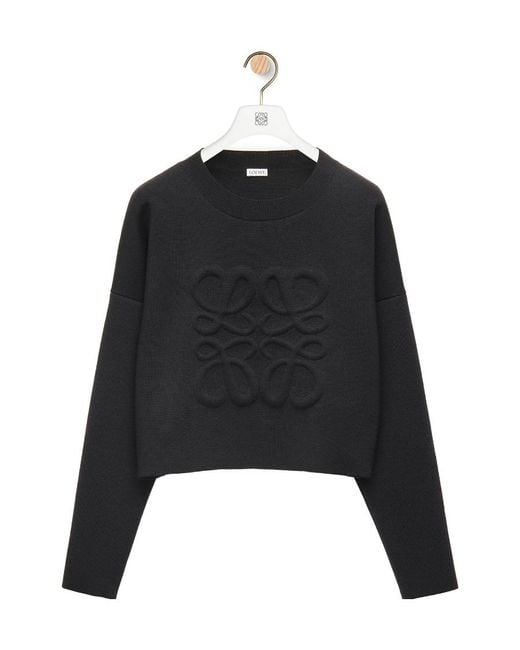 Loewe Black Anagram Cropped Knitted Jumper