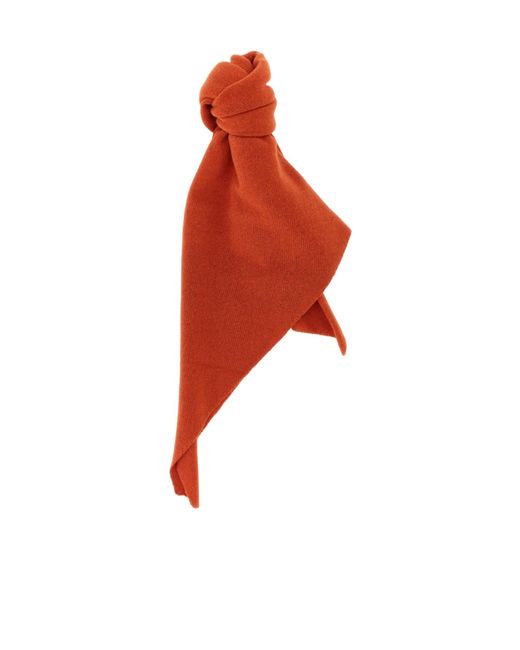 Nude Red Shaved Knit Scarf