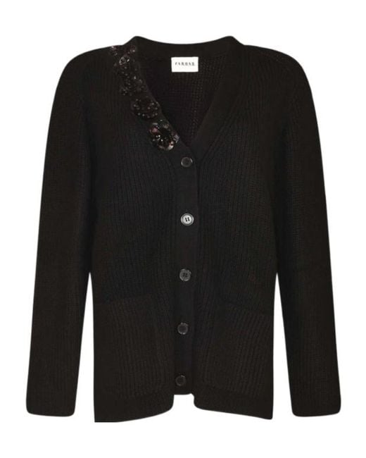 P.A.R.O.S.H. Black P.A.R.O..H. Sequin Trim Buttoned Sweater